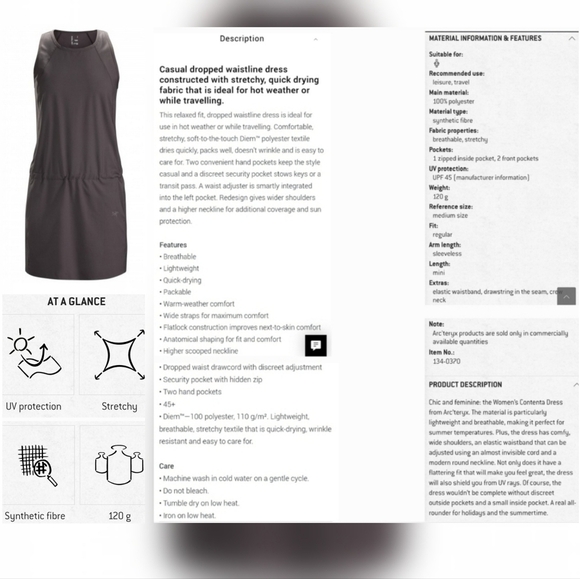 🇨🇦 Arc'teryx Black Contenta Dress - Picture 12 of 14